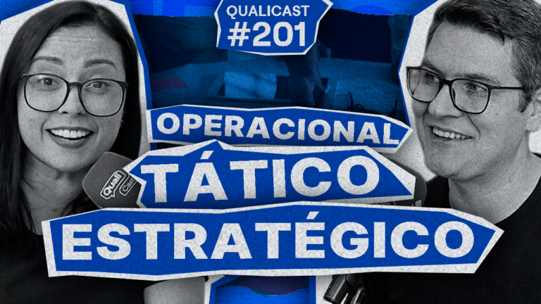 Capa do episódio do Qualicast sobre planejamento estratégico, tático e operacional nas empresas.
