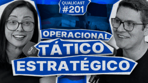 Capa do episódio do Qualicast sobre planejamento estratégico, tático e operacional nas empresas.